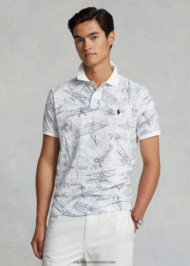 Ralph Lauren miehet klassinen istuvuus aviation mesh -poolopaita 0Z24ZR731 valkoinen