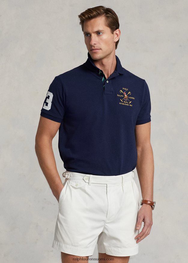 Ralph Lauren miehet klassinen istuvuus crest mesh -poolopaita 0Z24ZR886 risteilylaivasto