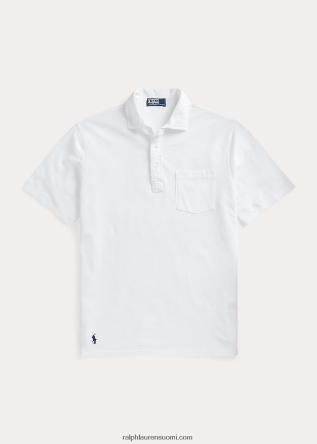 Ralph Lauren miehet klassinen istuvuus höyhenpainoinen mesh poolo 0Z24ZR811 valkoinen