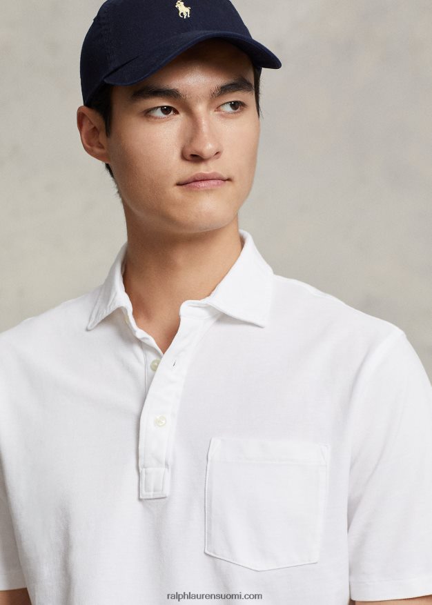 Ralph Lauren miehet klassinen istuvuus höyhenpainoinen mesh poolo 0Z24ZR811 valkoinen