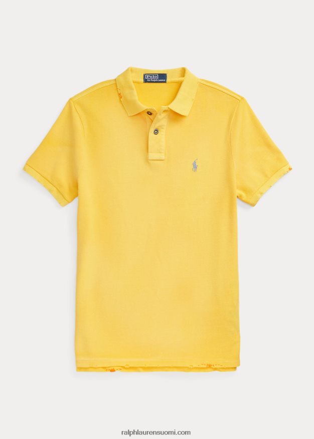 Ralph Lauren miehet klassinen istuvuus korjattu mesh-poolopaita 0Z24ZR1095 signaali keltainen