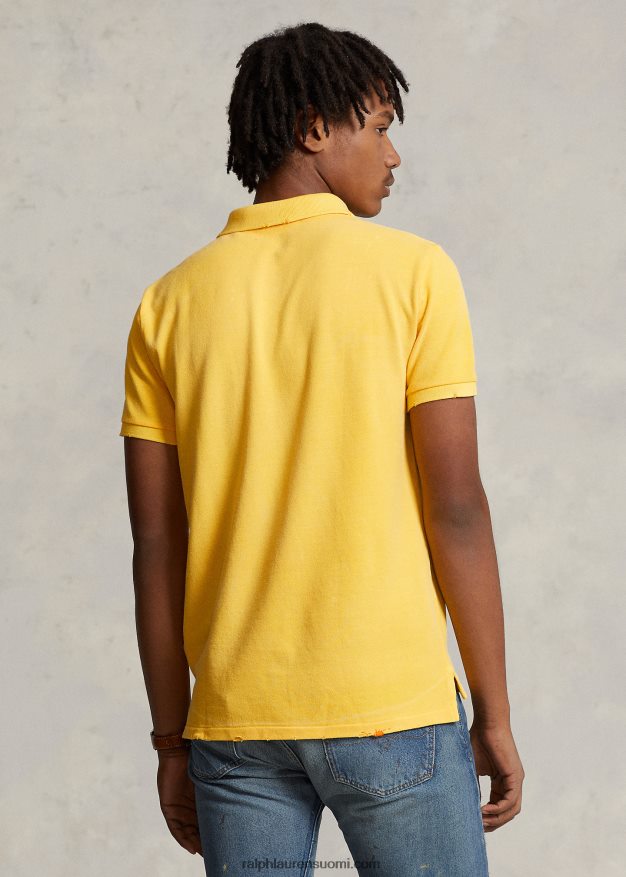 Ralph Lauren miehet klassinen istuvuus korjattu mesh-poolopaita 0Z24ZR1095 signaali keltainen