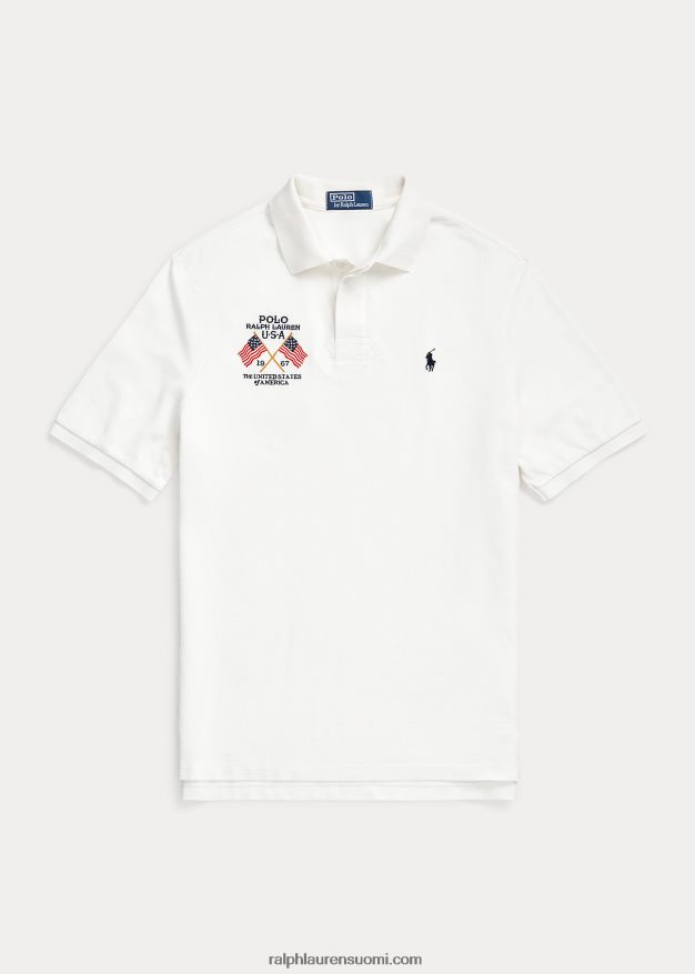 Ralph Lauren miehet klassinen istuvuus lippukirjailtu poolopaita 0Z24ZR8643 nevis