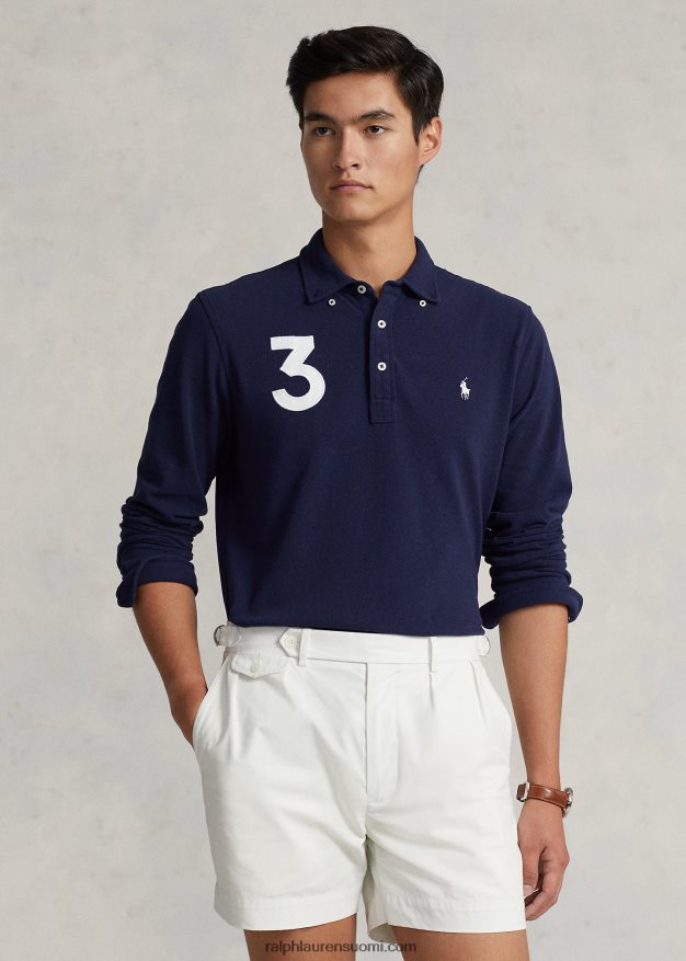 Ralph Lauren miehet klassinen istuvuus mesh-poolopaita 0Z24ZR1016 newportin laivasto