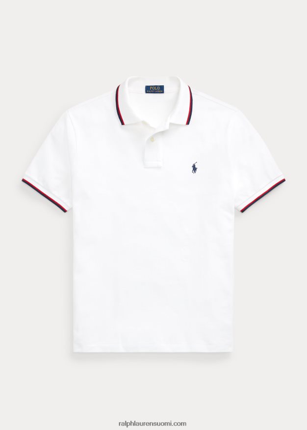 Ralph Lauren miehet klassinen istuvuus mesh-poolopaita 0Z24ZR582 valkoinen