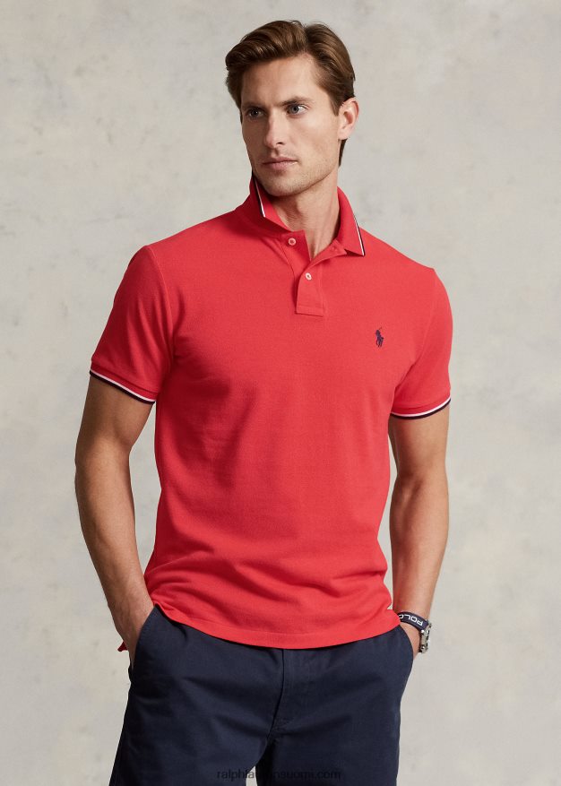 Ralph Lauren miehet klassinen istuvuus mesh-poolopaita 0Z24ZR585 punainen riutta
