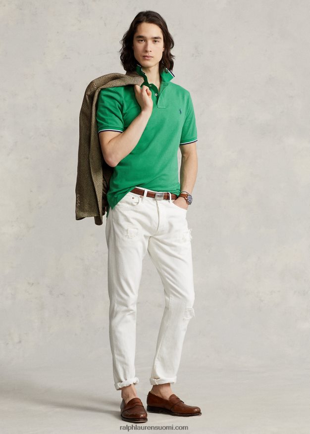 Ralph Lauren miehet klassinen istuvuus mesh-poolopaita 0Z24ZR589 optinen vihreä
