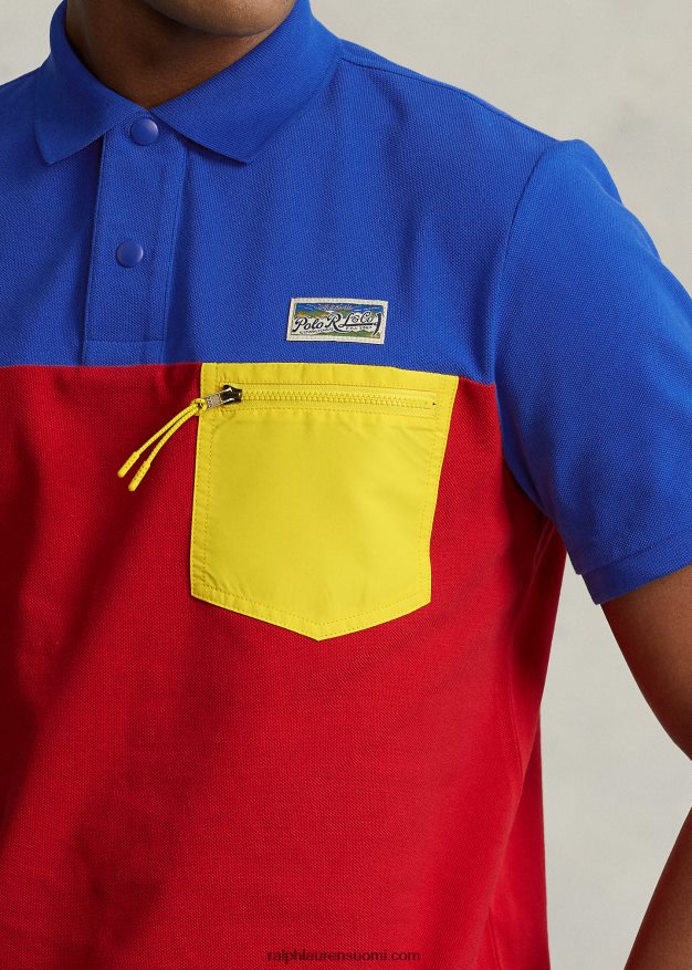 Ralph Lauren miehet klassinen istuvuus mesh utility poolopaita 0Z24ZR8453 rl 2000 punainen multi