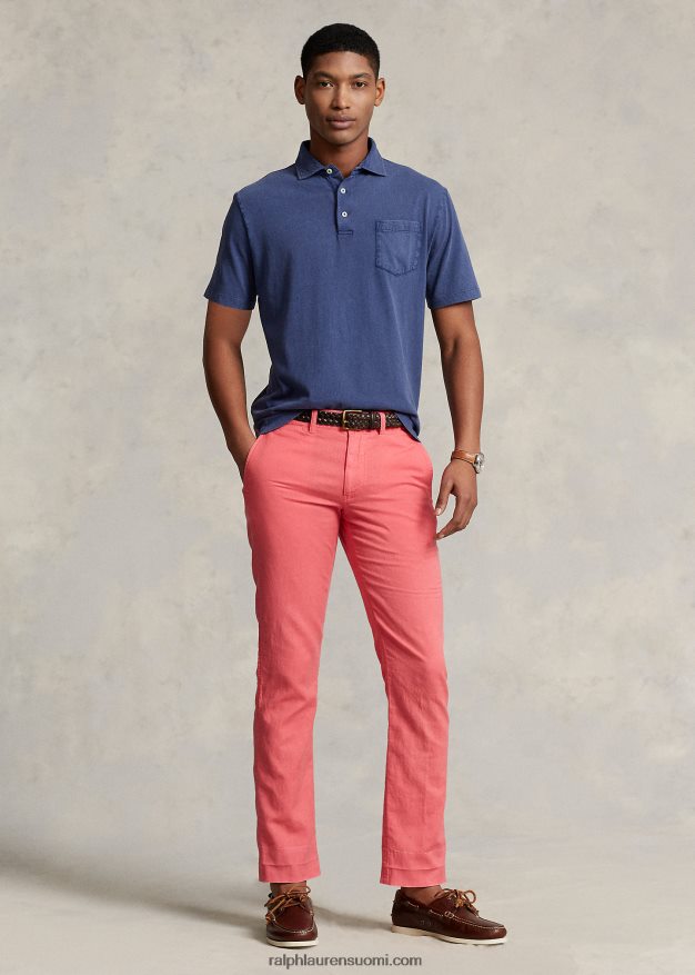 Ralph Lauren miehet klassinen istuvuus puuvilla-pellava poolopaita 0Z24ZR824 vaalea laivasto