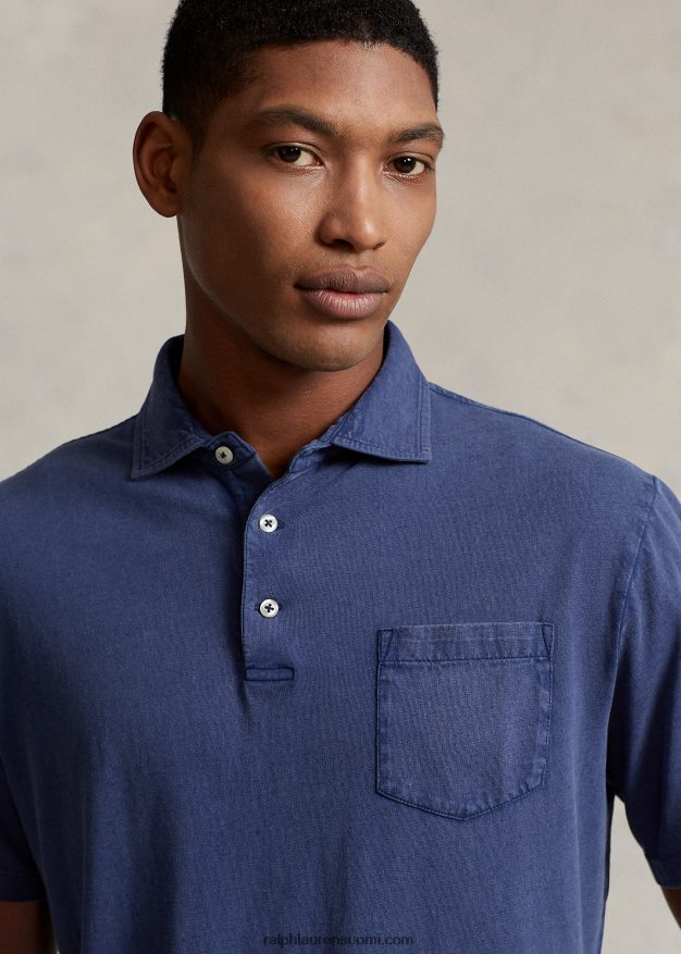 Ralph Lauren miehet klassinen istuvuus puuvilla-pellava poolopaita 0Z24ZR824 vaalea laivasto