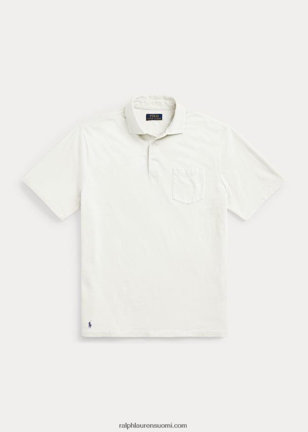 Ralph Lauren miehet klassinen istuvuus puuvilla-pellava poolopaita 0Z24ZR827 pergamentti kerma
