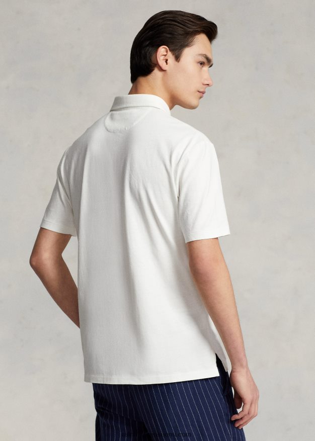 Ralph Lauren miehet klassinen istuvuus puuvilla-pellava poolopaita 0Z24ZR827 pergamentti kerma