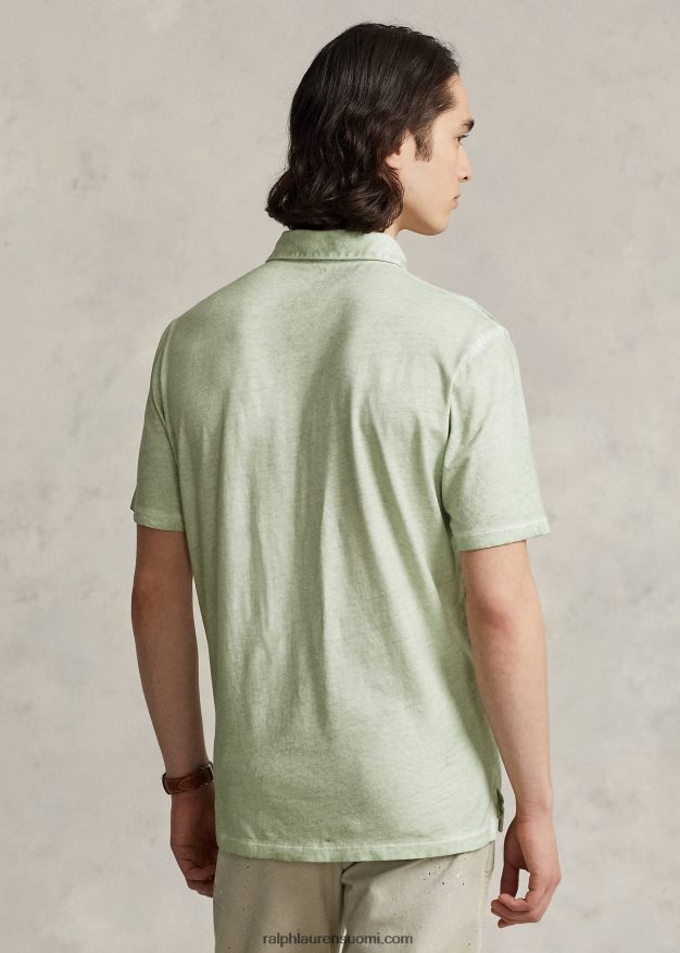 Ralph Lauren miehet klassinen istuvuus puuvilla-pellava poolopaita 0Z24ZR8621 haalistunut minttu