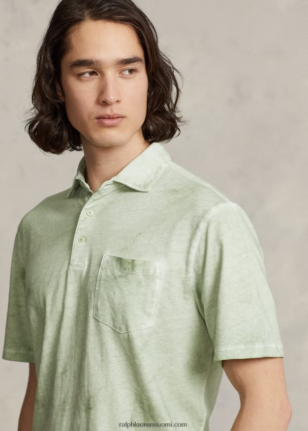 Ralph Lauren miehet klassinen istuvuus puuvilla-pellava poolopaita 0Z24ZR8621 haalistunut minttu