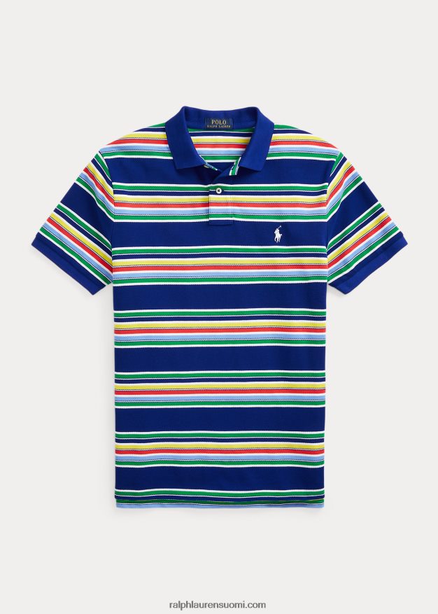Ralph Lauren miehet klassinen istuvuus raidallinen verkkopaita 0Z24ZR722 Heritage Royal Multi