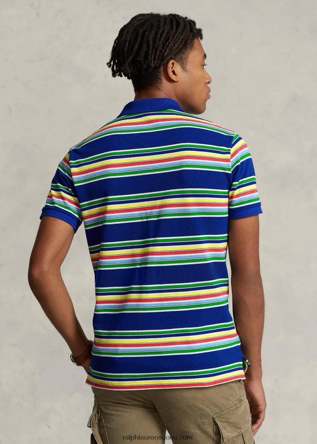 Ralph Lauren miehet klassinen istuvuus raidallinen verkkopaita 0Z24ZR722 Heritage Royal Multi