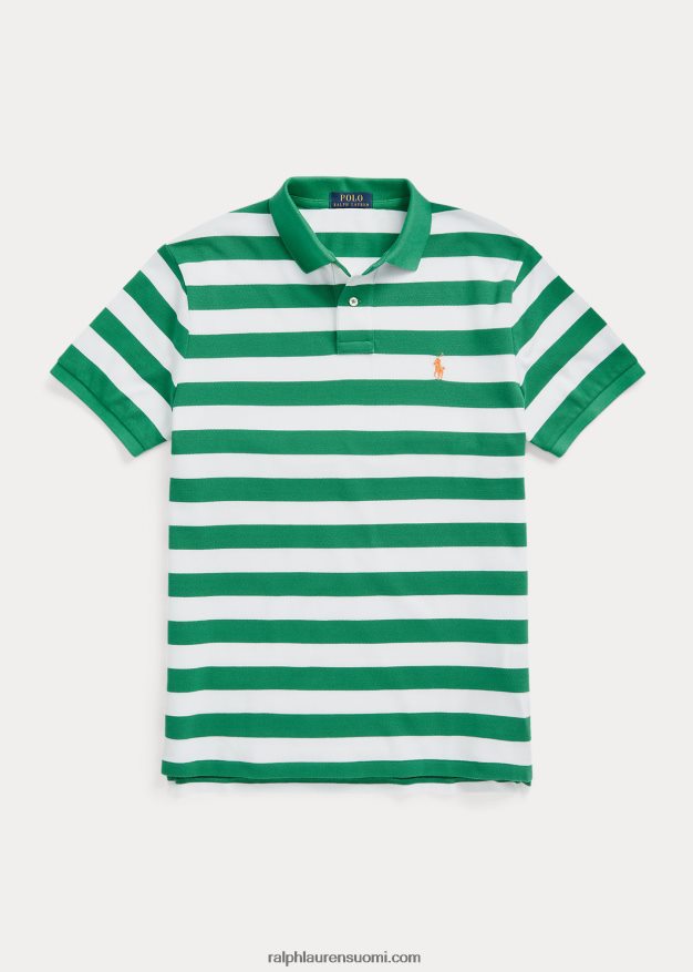 Ralph Lauren miehet klassinen istuvuus raidallinen verkkopaita 0Z24ZR8428 optiikka vihreä/valkoinen