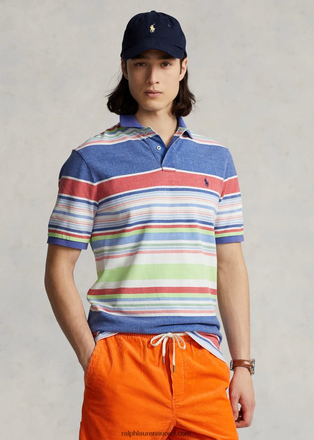 Ralph Lauren miehet klassinen istuvuus raidallinen verkkopaita 0Z24ZR8601 sininen multi