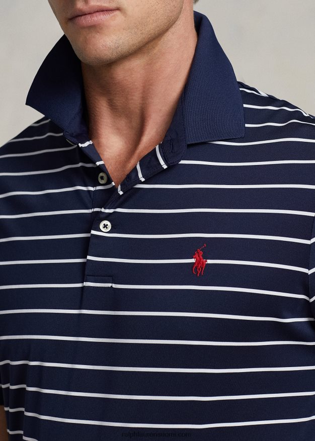 Ralph Lauren miehet klassinen istuvuus, suorituskykyinen poolopaita 0Z24ZR682 hienostunut laivasto/valkoinen