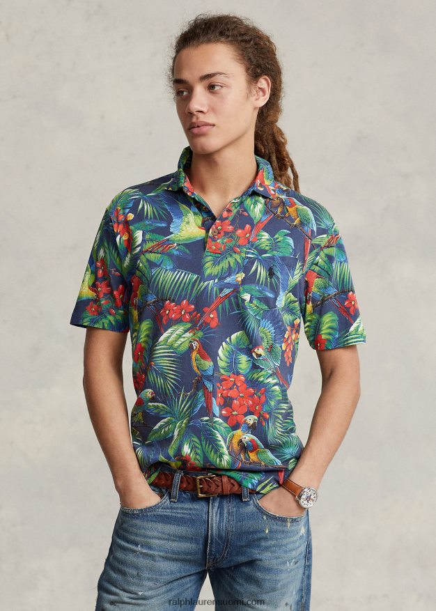 Ralph Lauren miehet klassinen istuvuus trooppinen trikoo poolopaita 0Z24ZR1027 papukaija moni