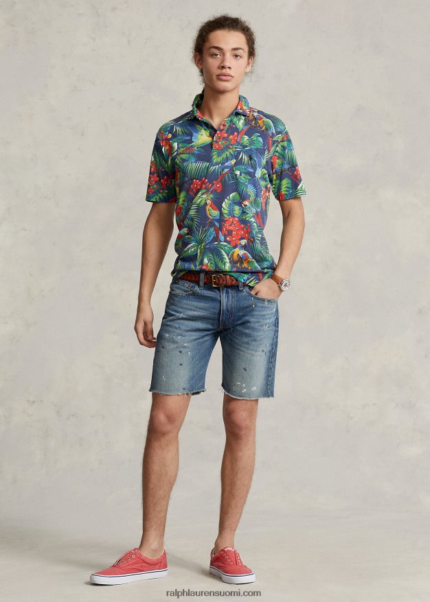 Ralph Lauren miehet klassinen istuvuus trooppinen trikoo poolopaita 0Z24ZR1027 papukaija moni