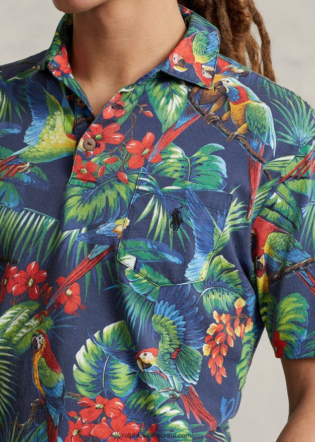 Ralph Lauren miehet klassinen istuvuus trooppinen trikoo poolopaita 0Z24ZR1027 papukaija moni
