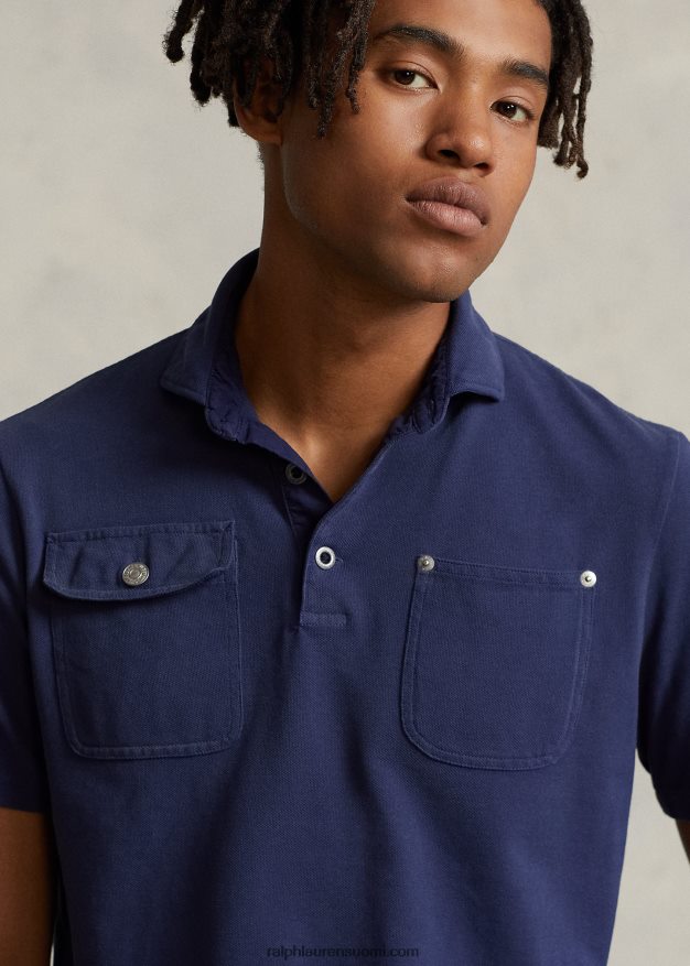 Ralph Lauren miehet klassinen istuvuus verkkotaskuinen poolopaita 0Z24ZR8485 tumma koboltti
