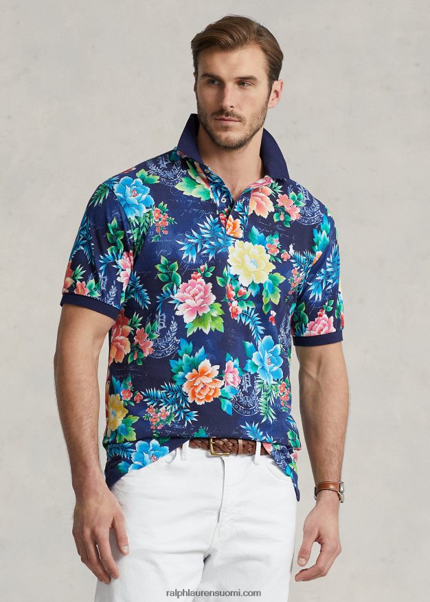 Ralph Lauren miehet kukkakuvioinen mesh poolopaita 0Z24ZR1814 avondale kukka kuninkaallinen