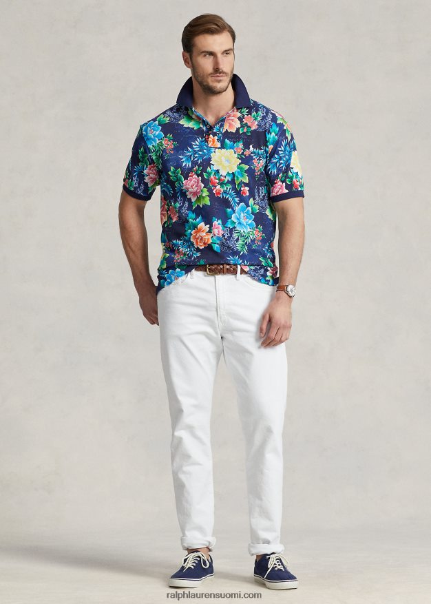 Ralph Lauren miehet kukkakuvioinen mesh poolopaita 0Z24ZR1814 avondale kukka kuninkaallinen