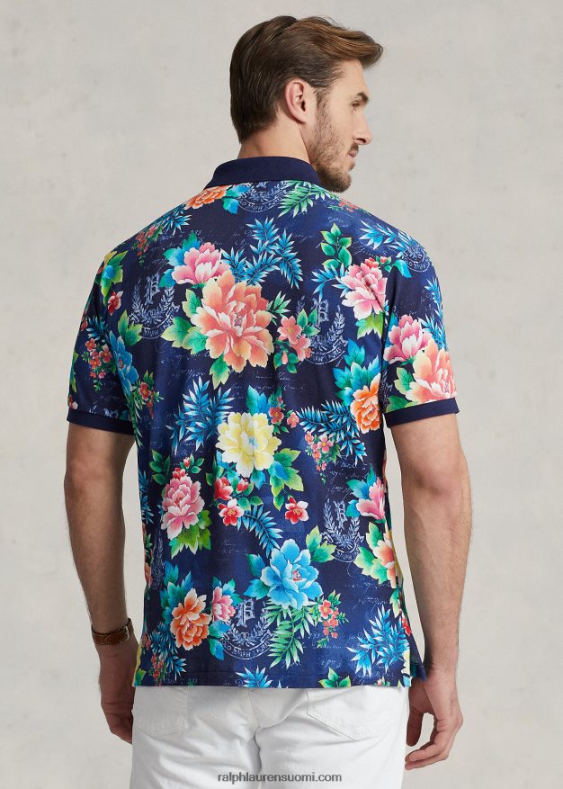 Ralph Lauren miehet kukkakuvioinen mesh poolopaita 0Z24ZR1814 avondale kukka kuninkaallinen