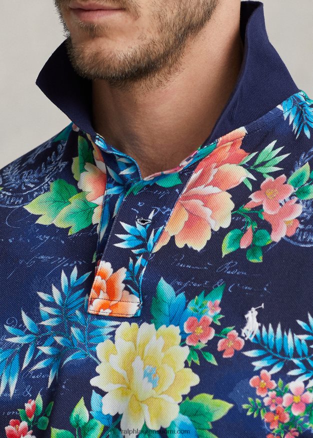 Ralph Lauren miehet kukkakuvioinen mesh poolopaita 0Z24ZR1814 avondale kukka kuninkaallinen