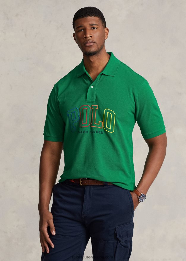 Ralph Lauren miehet logoverkkomainen poolopaita 0Z24ZR1637 ensisijainen vihreä