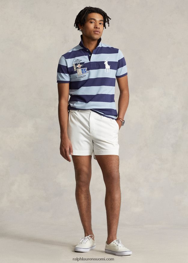 Ralph Lauren miehet mukautettu ohut iso poniverkkopaita 0Z24ZR1034 venevaja laivasto/sininen