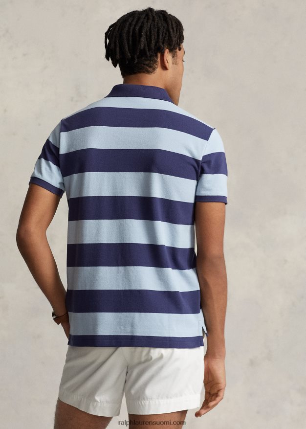 Ralph Lauren miehet mukautettu ohut iso poniverkkopaita 0Z24ZR1034 venevaja laivasto/sininen