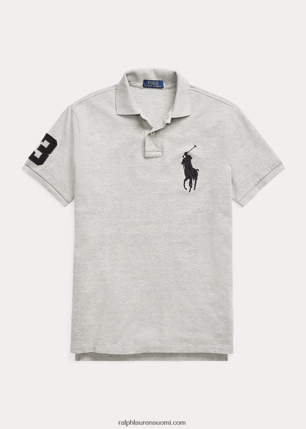 Ralph Lauren miehet mukautettu ohut iso poniverkkopaita 0Z24ZR847 ja kanervan päällä