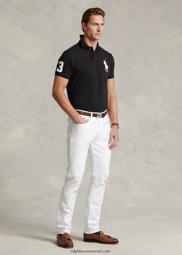 Ralph Lauren miehet mukautettu ohut iso poniverkkopaita 0Z24ZR849 musta