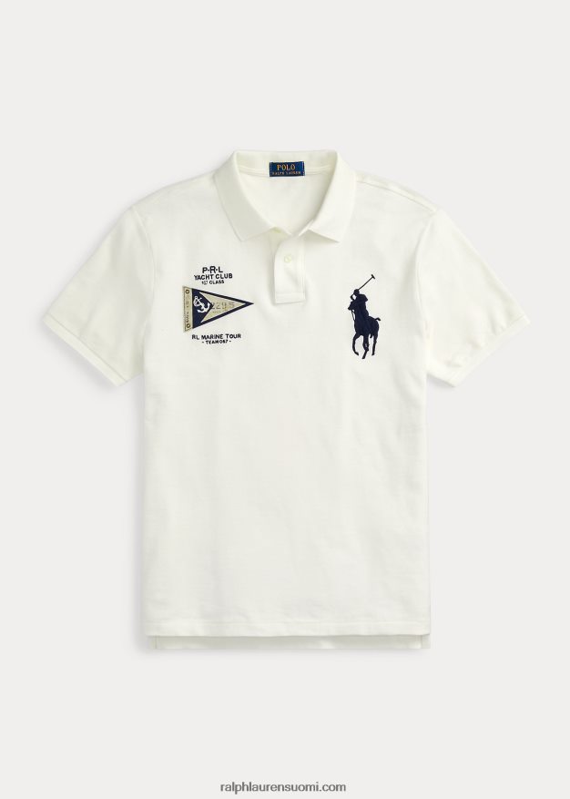 Ralph Lauren miehet mukautettu ohut iso poniverkkopaita 0Z24ZR864 nevis