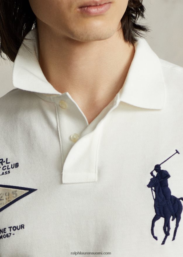 Ralph Lauren miehet mukautettu ohut iso poniverkkopaita 0Z24ZR864 nevis