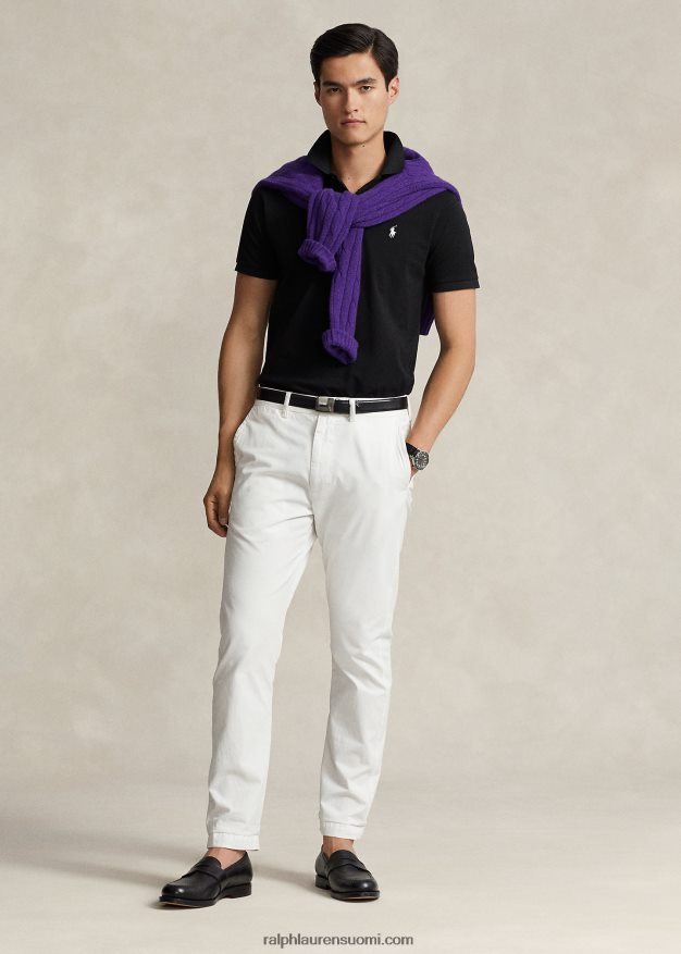 Ralph Lauren miehet mukautettu ohut joustava verkkopaita 0Z24ZR525 musta