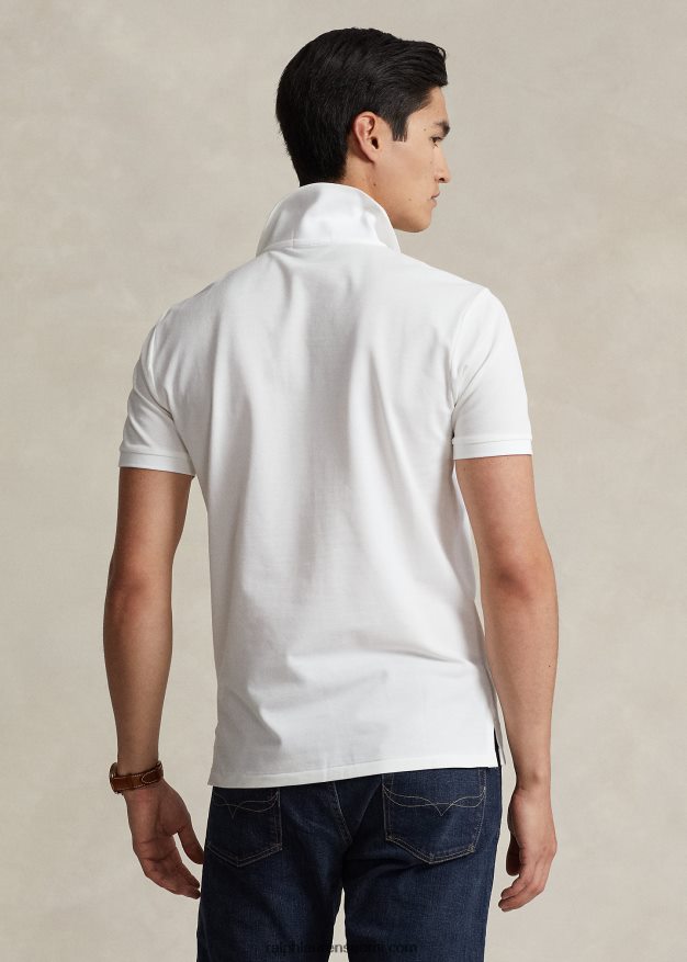 Ralph Lauren miehet mukautettu ohut joustava verkkopaita 0Z24ZR526 valkoinen