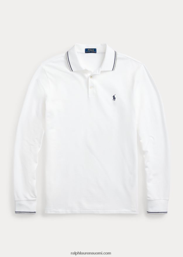 Ralph Lauren miehet mukautettu ohut joustava verkkopaita 0Z24ZR872 valkoinen