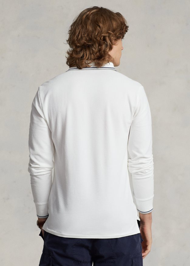 Ralph Lauren miehet mukautettu ohut joustava verkkopaita 0Z24ZR872 valkoinen