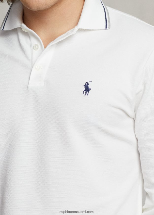 Ralph Lauren miehet mukautettu ohut joustava verkkopaita 0Z24ZR872 valkoinen