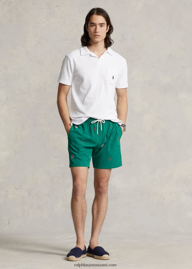 Ralph Lauren miehet mukautettu slim fit frotee poolopaita 0Z24ZR556 valkoinen