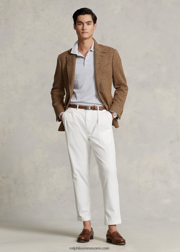 Ralph Lauren miehet mukautettu slim fit linnunsilmä poolopaita 0Z24ZR938 ja kanervan päällä