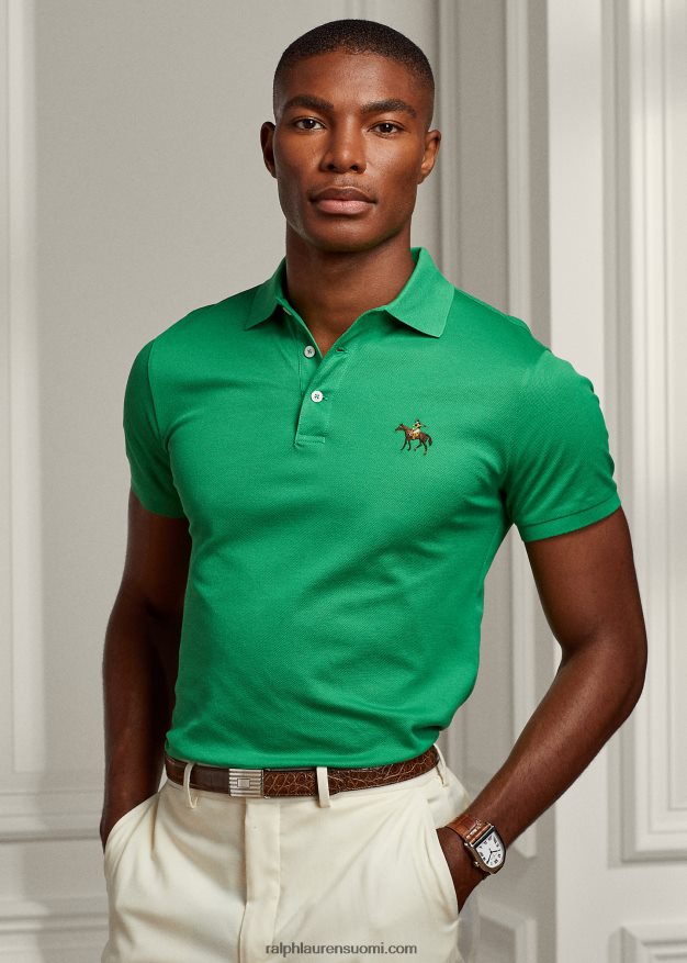 Ralph Lauren miehet mukautettu slim fit pikee poolopaita 0Z24ZR56 merenkulun vihreä