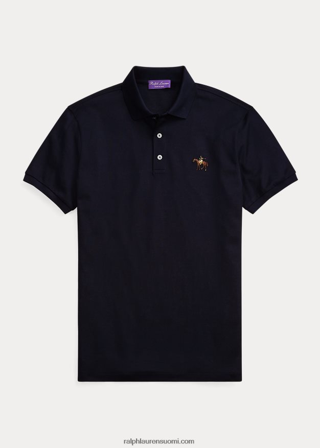 Ralph Lauren miehet mukautettu slim fit pikee poolopaita 0Z24ZR60 klassinen puheenjohtaja laivasto