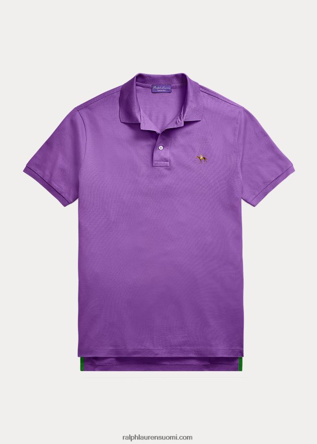 Ralph Lauren miehet mukautettu slim fit pikee poolopaita 0Z24ZR61 kirkkaan violetti