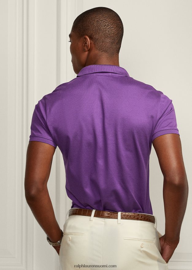 Ralph Lauren miehet mukautettu slim fit pikee poolopaita 0Z24ZR61 kirkkaan violetti
