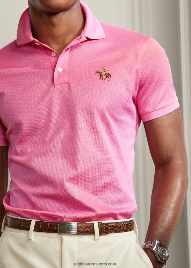 Ralph Lauren miehet mukautettu slim fit pikee poolopaita 0Z24ZR64 klassinen kirkkaan pinkki